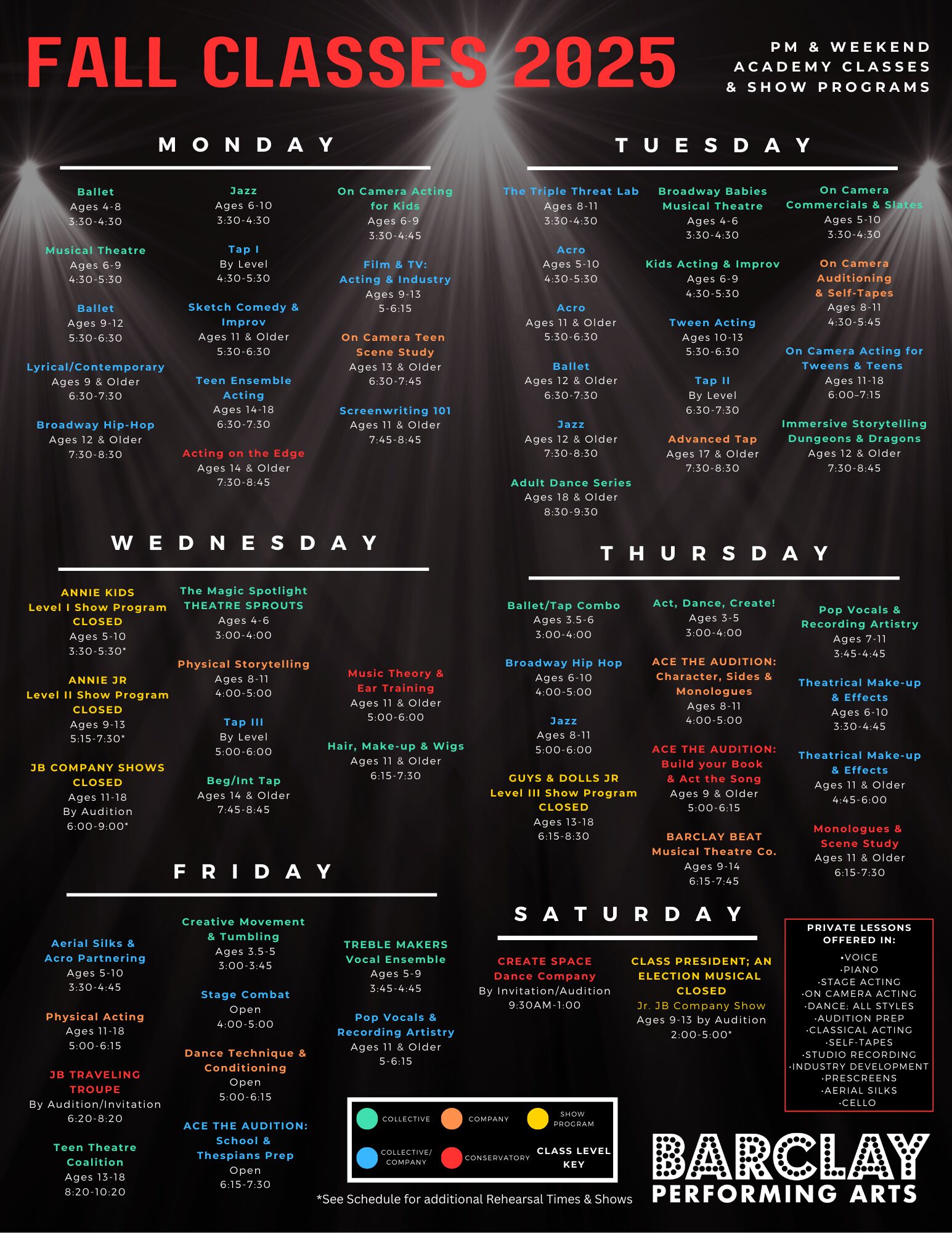 Fall 2025 Class Schedule