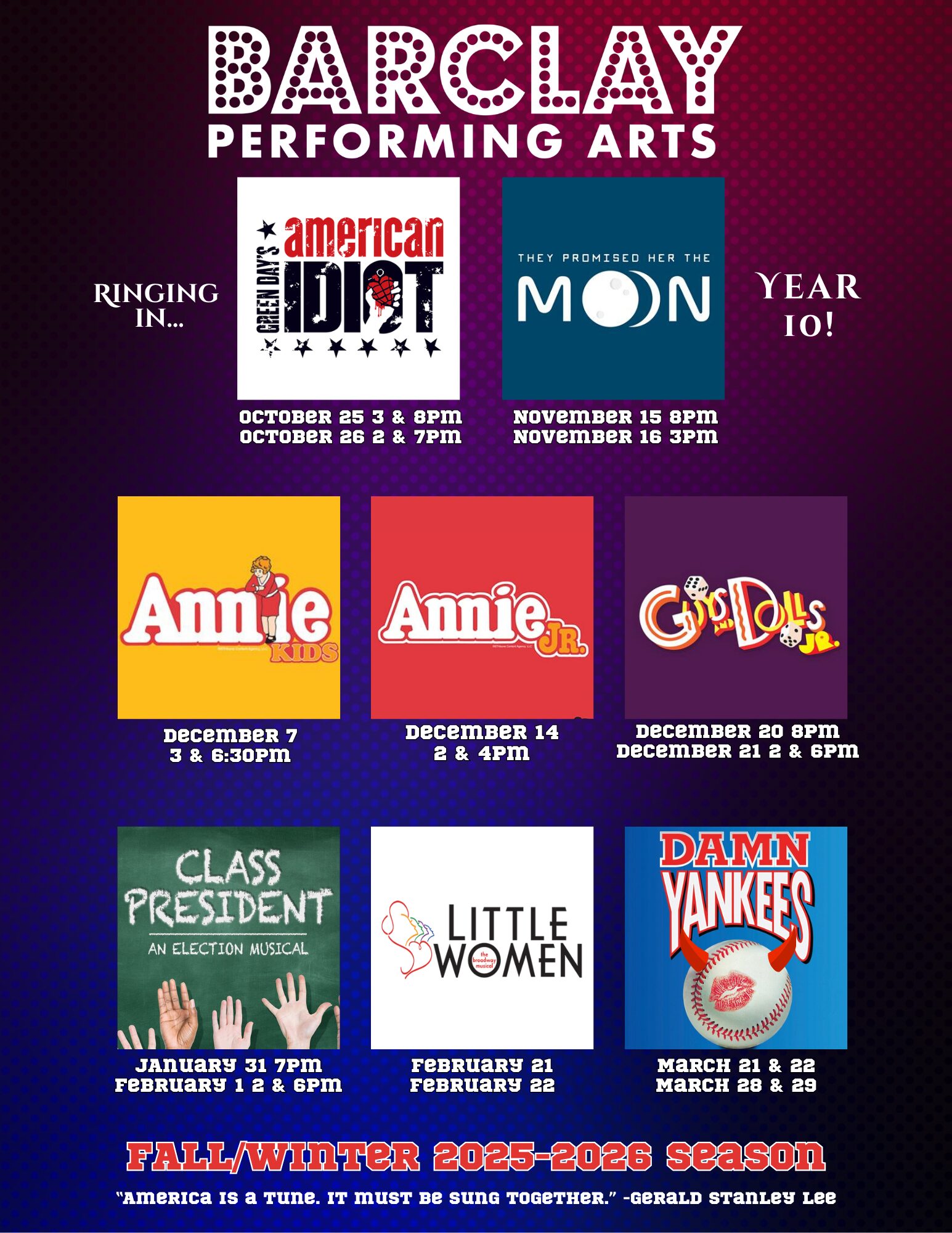 Fall/Winter 2025 Productions