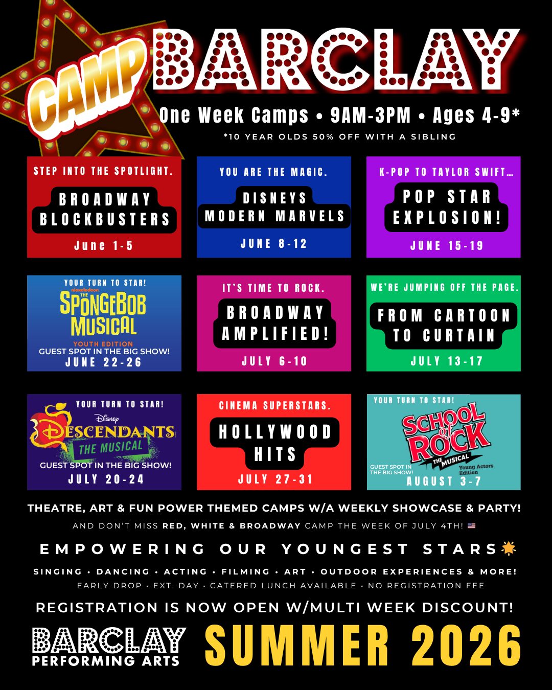 boca raton based performing arts camp one week long